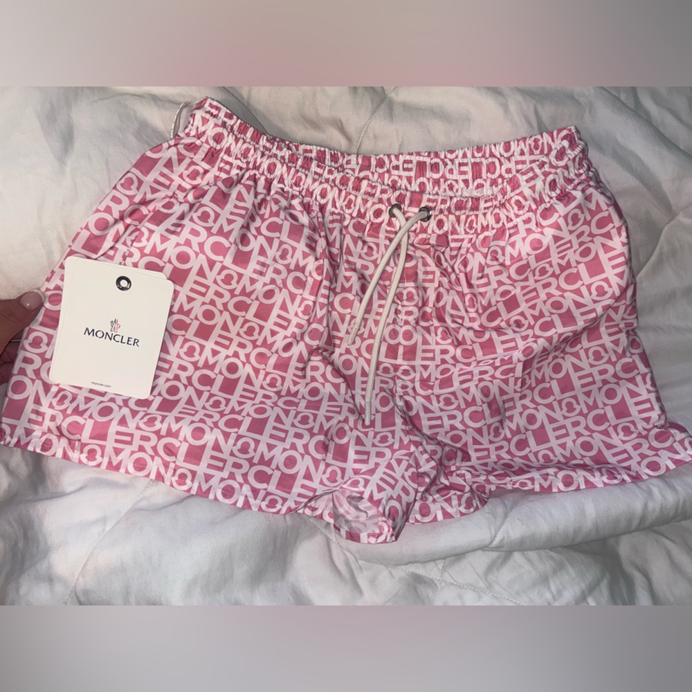 Moncler Pink Logo Shorts